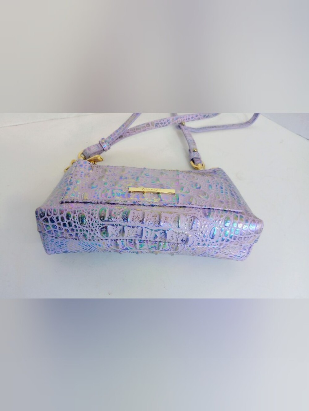 Brahmin Violet Wonderland Vida Crossbody Bag Metallic Purple - Picture 9 of 12